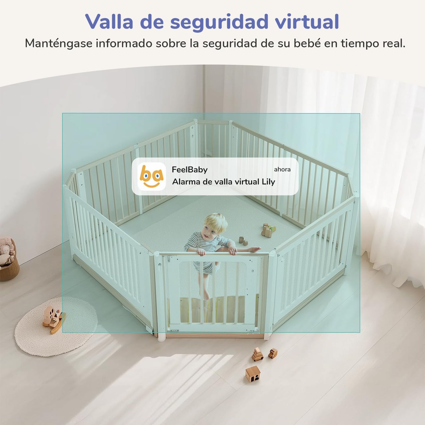 Cámara Bebé 5" – Rotación 360°, Visión Nocturna, Detección de Llanto