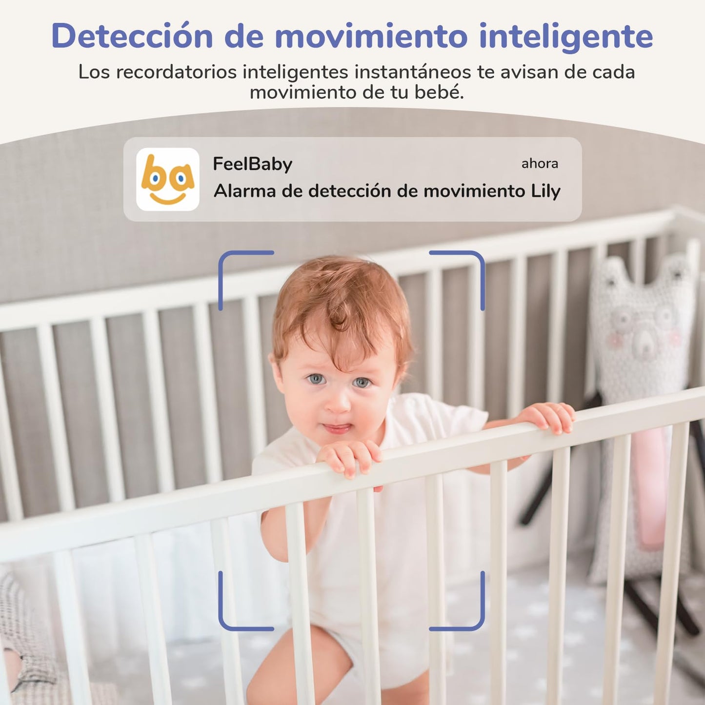 Cámara Bebé 5" – Rotación 360°, Visión Nocturna, Detección de Llanto