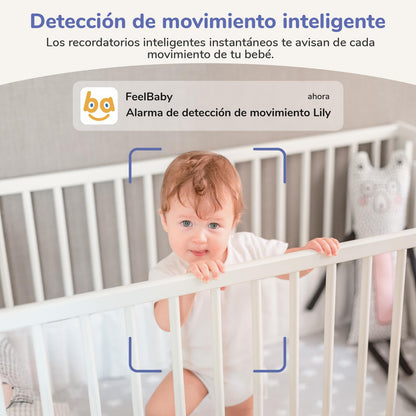 Cámara Bebé 5" – Rotación 360°, Visión Nocturna, Detección de Llanto